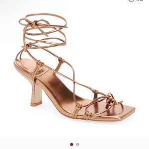 Jeffrey Campbell Rose Gold Vipers Strappy Heels